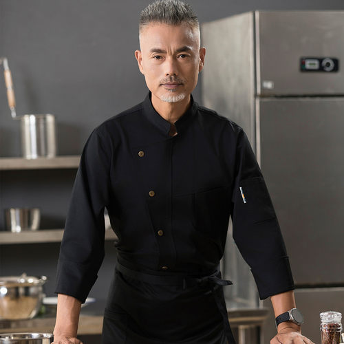 高端厨师工作服短袖纯棉长袖定制