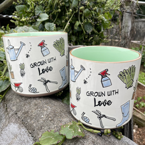 美式陶瓷有孔花盆筷子筒中罐厨房饭勺收纳罐种鲜花干花筒绿植花器