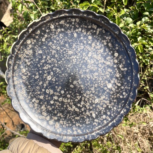 日式复古花边泼墨陶瓷盘子高颜值甜品碟西餐牛排盘ins风家用菜盘