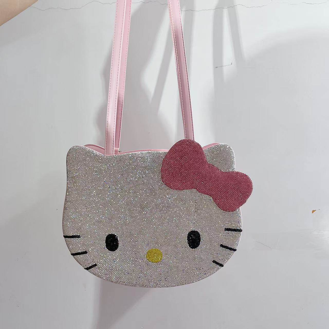 镶钻超火hellokitty双肩包时尚新款凯蒂猫洋气单肩多用大容量背