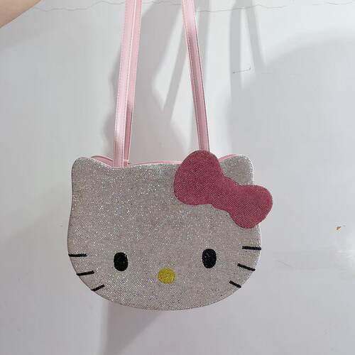 镶钻超火hellokitty双肩包时尚新款凯蒂猫洋气单肩多用大容量背