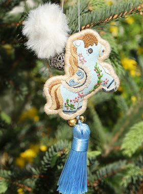 马年刺绣手工平安符香囊diy材料包手机挂件车挂件中国风非遗礼物