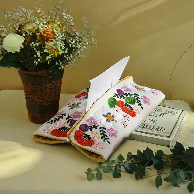 紙巾套刺繡手工diy材料包解悶