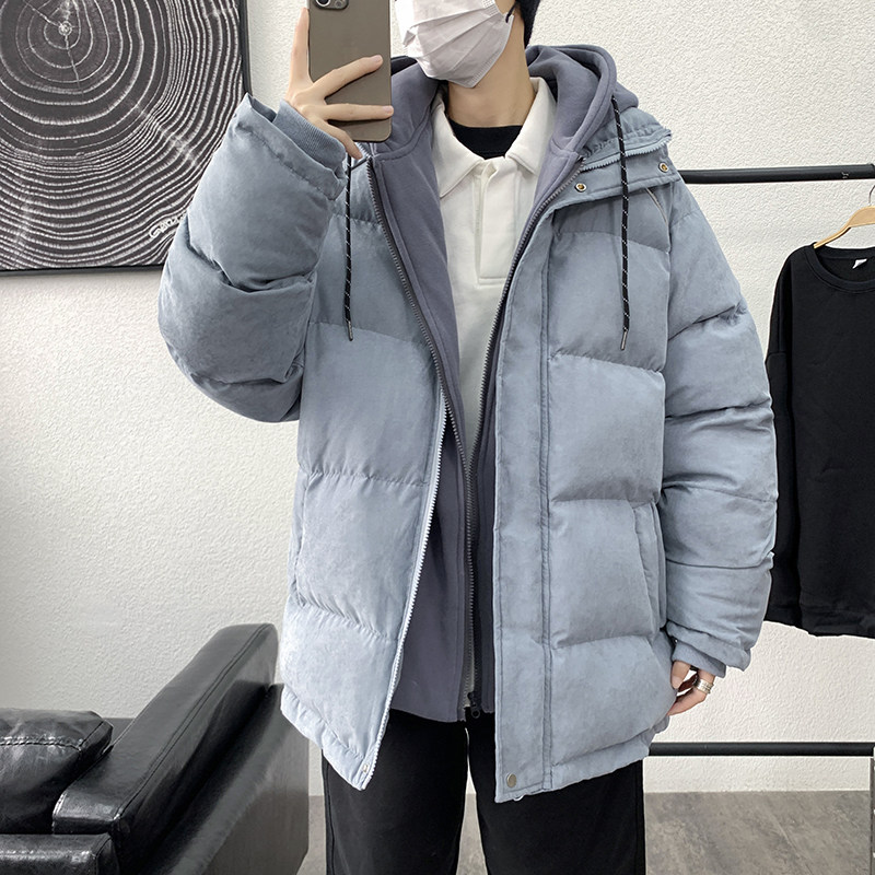 衣外套男潮ins冬季加厚发光条假两件韩版潮流情侣新款冬装P75,男装棉衣,星座1109-2