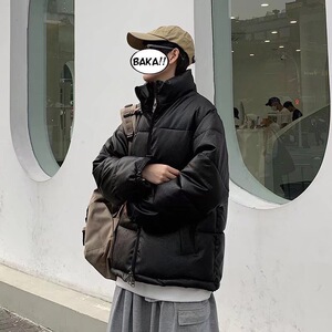 新款加厚宽百搭棉衣PU皮冬季潮牌棉服外套冬季潮面包服C217P70图片