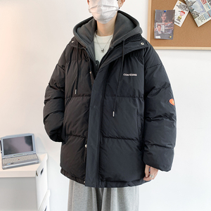 冬季新潮保暖加厚假两件连帽男休闲宽松衣WT08-P75图片