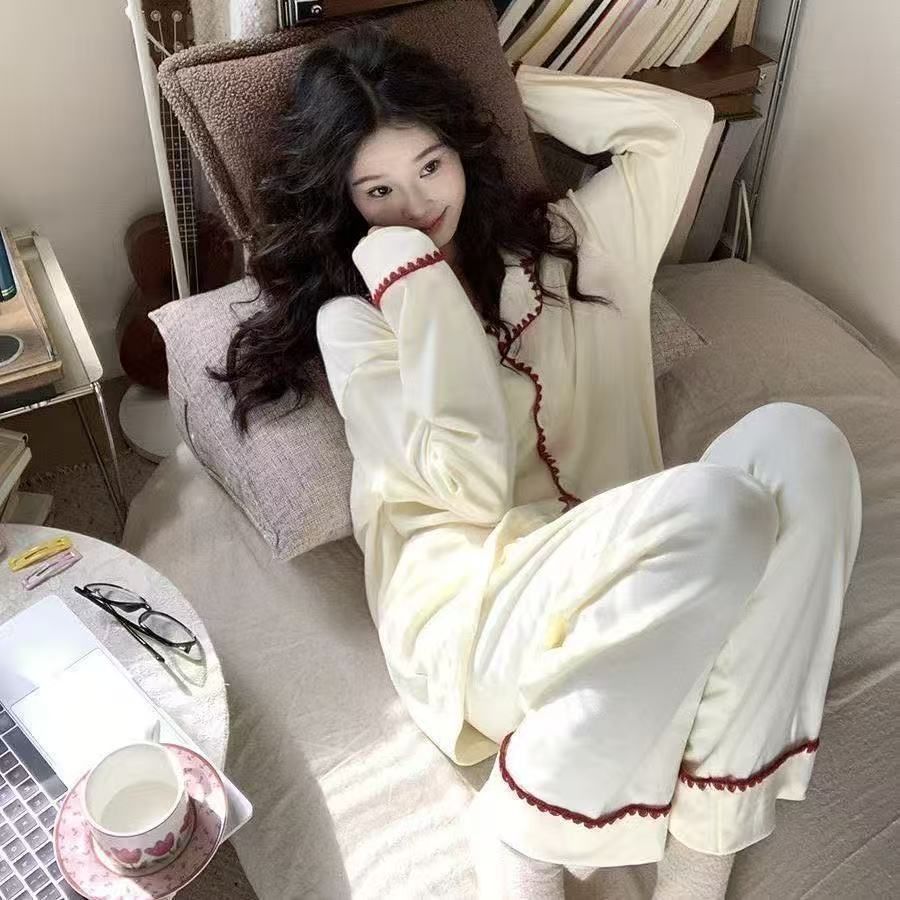 德绒长袖长裤甜美保暖加厚家居服