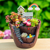 创意空中花园多肉拼盘盆栽田园风房子花盆工会活动DIY活动材料