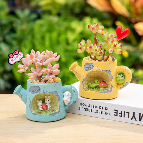园丁洒水壶造型花盆多肉盆栽