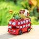 创意复古双层巴士汽车花盆DIY个性 多肉组合幼儿园肉肉植物盆栽