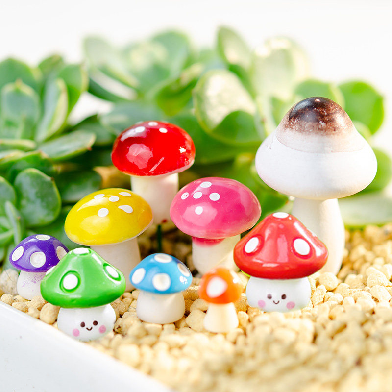 创意多肉花盆DIY装饰摆件苔藓微景观园艺肉肉组盆配件微型小蘑菇