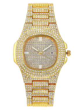Fashion Diamond Date Quartz Watch欧洲镶钻男女时尚手表2021