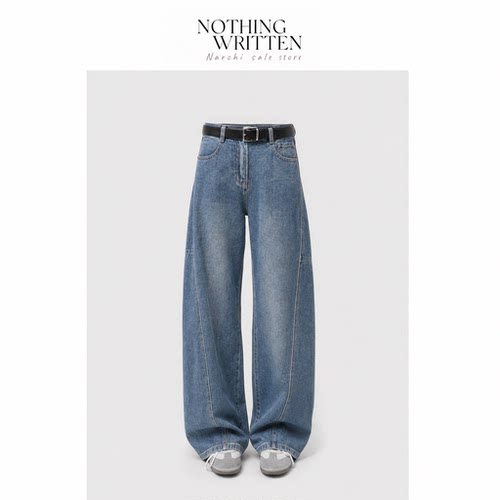 【现货】Nothing Written Narchi宽松侧缝立体宽松弯刀裤牛仔长裤