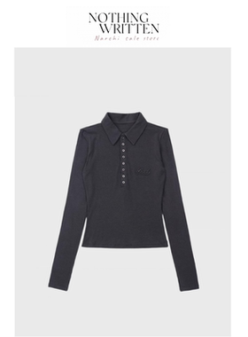 【现货】Nothing Written Narchi美式辣妹T恤打底polo衫刺绣上衣