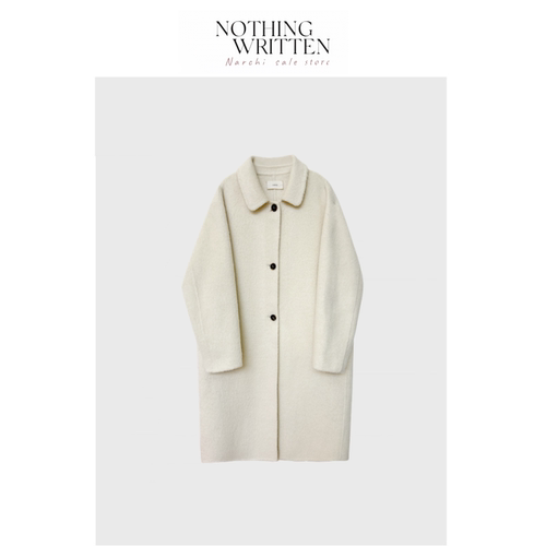 【现货】Nothing Written Narchi韩国翻领苏力羊毛中长大衣外套