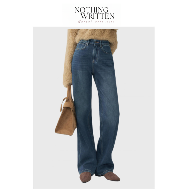 【现货】Nothing Written Narchi加绒依旧显瘦复古阔腿直筒牛仔裤,女装/女士精品,大码裤装,淘宝优惠券,粉丝福利购,淘宝优惠卷