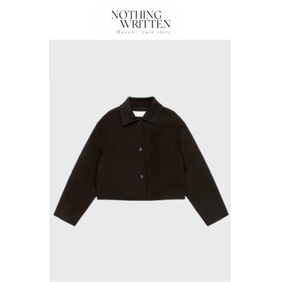 【现货】Nothing Written Narchi羊毛休闲短款大衣毛呢夹克外套女