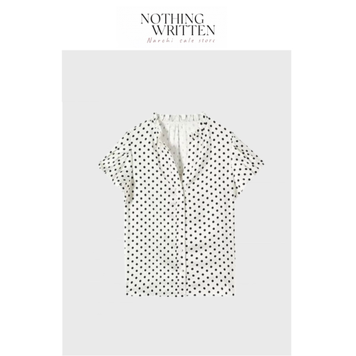 【现货】Nothing Written Narchi法式衬衣夏季小衫气质短袖衬衫女