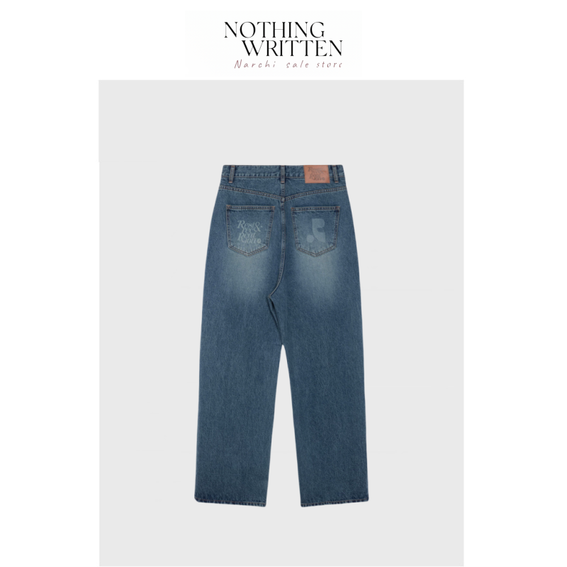 【现货】Nothing Written Narchi韩系女装洗水破洞长裤宽松牛仔裤