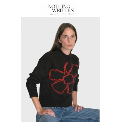 【现货】Nothing Written Narchi羊毛针织套头衫钩编花朵图案毛衣