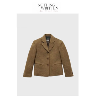 【现货】Nothing Written Narchi韩国八奶复古羊毛呢西装短款外套