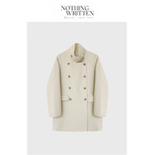 Narchi韩国温柔翻领双排扣羊毛大衣外套 Written 现货 Nothing