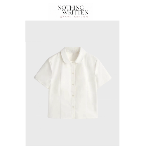 【现货】Nothing Written Narchi弧形剪棉质衬衫短款上衣春季新品