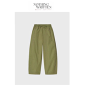 Narchi休闲版 Written Nothing 型桶形抽绳弹力腰边长裤 现货