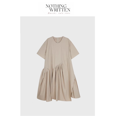【现货】Nothing Written Narchi宽松显瘦圆领短袖连衣裙女小众夏