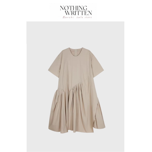 【现货】Nothing Written Narchi宽松显瘦圆领短袖连衣裙女小众夏