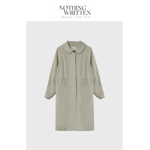 【现货】Nothing Written Narchi韩国egg娃娃领灯笼袖中长款风衣