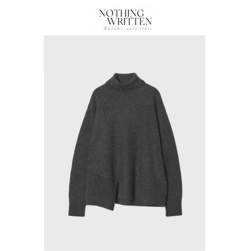 【现货】Nothing Written Narchi休闲版型不对称美利奴羊毛套头衫