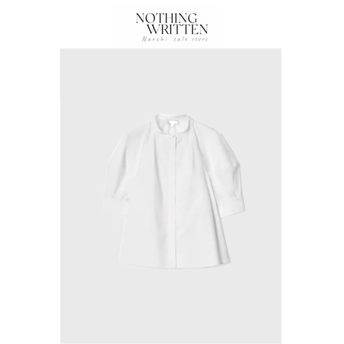 【现货】Nothing Written Narchi通勤简约泡泡袖白色衬衫夏季新品