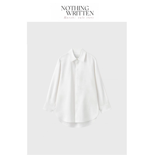 【现货】Nothing Written Narchi休闲版型加长款翻领衬衫春季