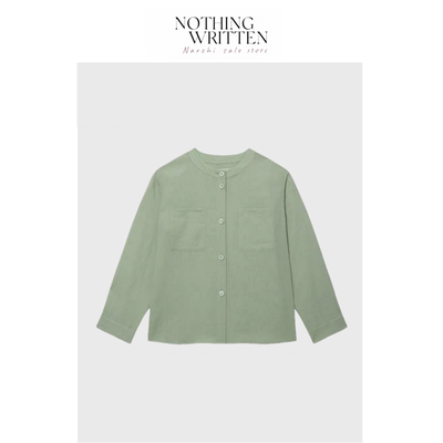 【现货】Nothing Written Narchi圆领休闲百搭文艺长袖衬衫上衣女