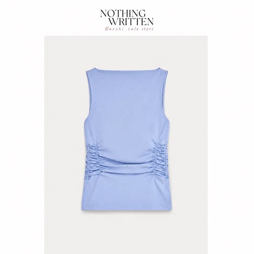 【现货】Nothing Written Narchi修身版型腰部抽褶背心夏无袖上衣