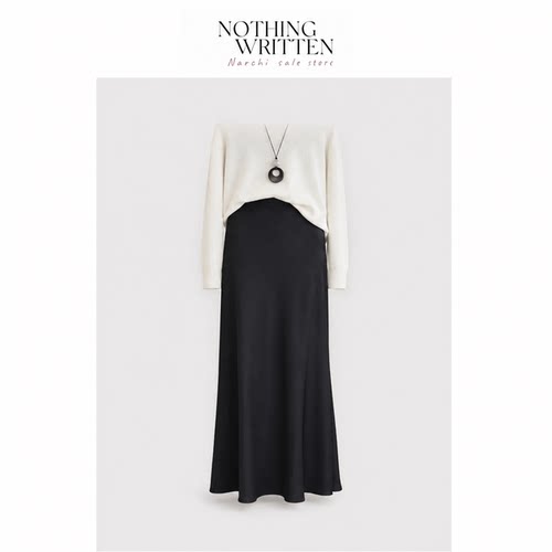 【现货】Nothing Written Narchi缎面高腰半身裙女夏季垂感鱼尾裙