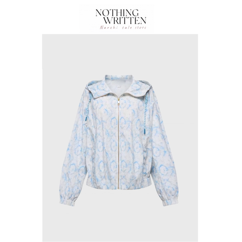 【现货】Nothing Written Narchi轻薄外套印花抽绳连帽防晒衣外套