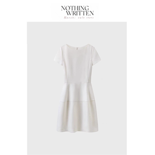 【现货】Nothing Written Narchi拼接赫本风短袖礼服泡泡连衣裙女