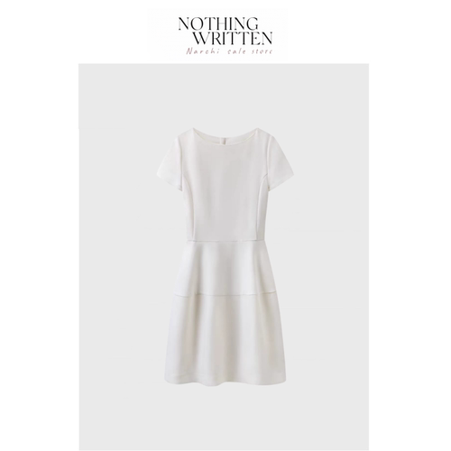 【现货】Nothing Written Narchi拼接赫本风短袖礼服泡泡连衣裙女
