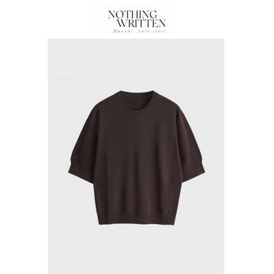 【现货】Nothing Written Narchi标准版型泡泡袖针织衫T恤短袖春