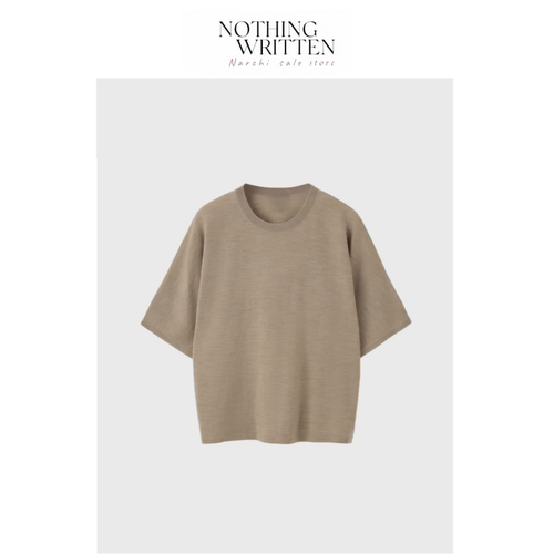 【现货】Nothing Written Narchi标准版型羊毛混纺短袖T恤春季