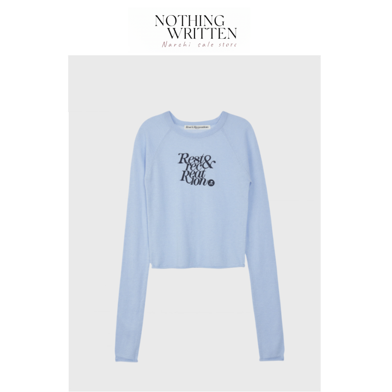 【现货】Nothing Written Narchi韩国小众RR新款刺绣短款收腰圆领