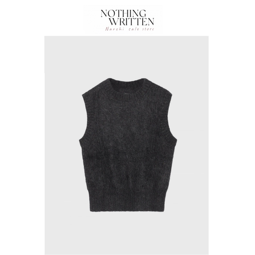 【现货】Nothing Written Narchi标准版型短款马海毛混纺背心马甲