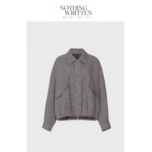 【现货】Nothing Written Narchi复古千鸟格翻领短款外套夹克上衣
