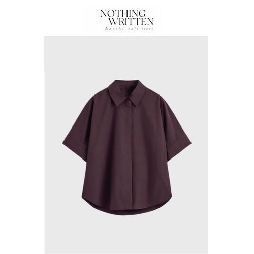 【现货】Nothing Written Narchi宽松版型棉质短袖衬衫夏新品上衣