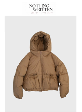 【现货】Nothing Written Narchi韩国ERUME软乎乎鹅绒连帽羽绒服