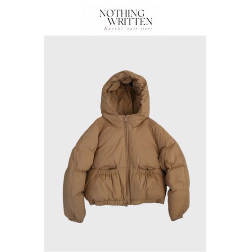 【现货】Nothing Written Narchi韩国ERUME软乎乎鹅绒连帽羽绒服