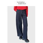 现货 休闲弯刀阔腿裤 Nothing Narchi地系风牛仔裤 长裤 Written