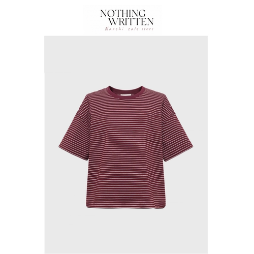【现货】Nothing Written Narchi条纹短袖T恤女撞色条纹休闲上衣